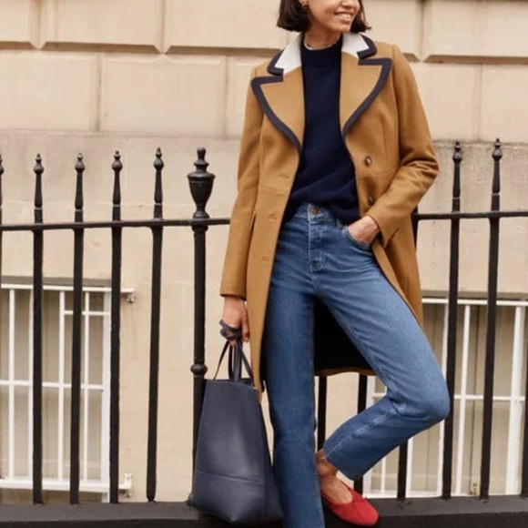 Boden Wool Blend Ground Ginger Crombie Coat - Picture 2 of 11